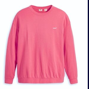 New Levi’s Crew Sweatshirt. All-day soft. Pink with white logo. Size small.